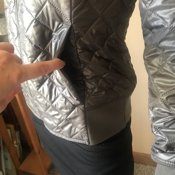 Columbia Omni-Heat Interchange Puffer Bomber Jacket Women’s XS Taupe Grey/Brown - Picture 9 of 16